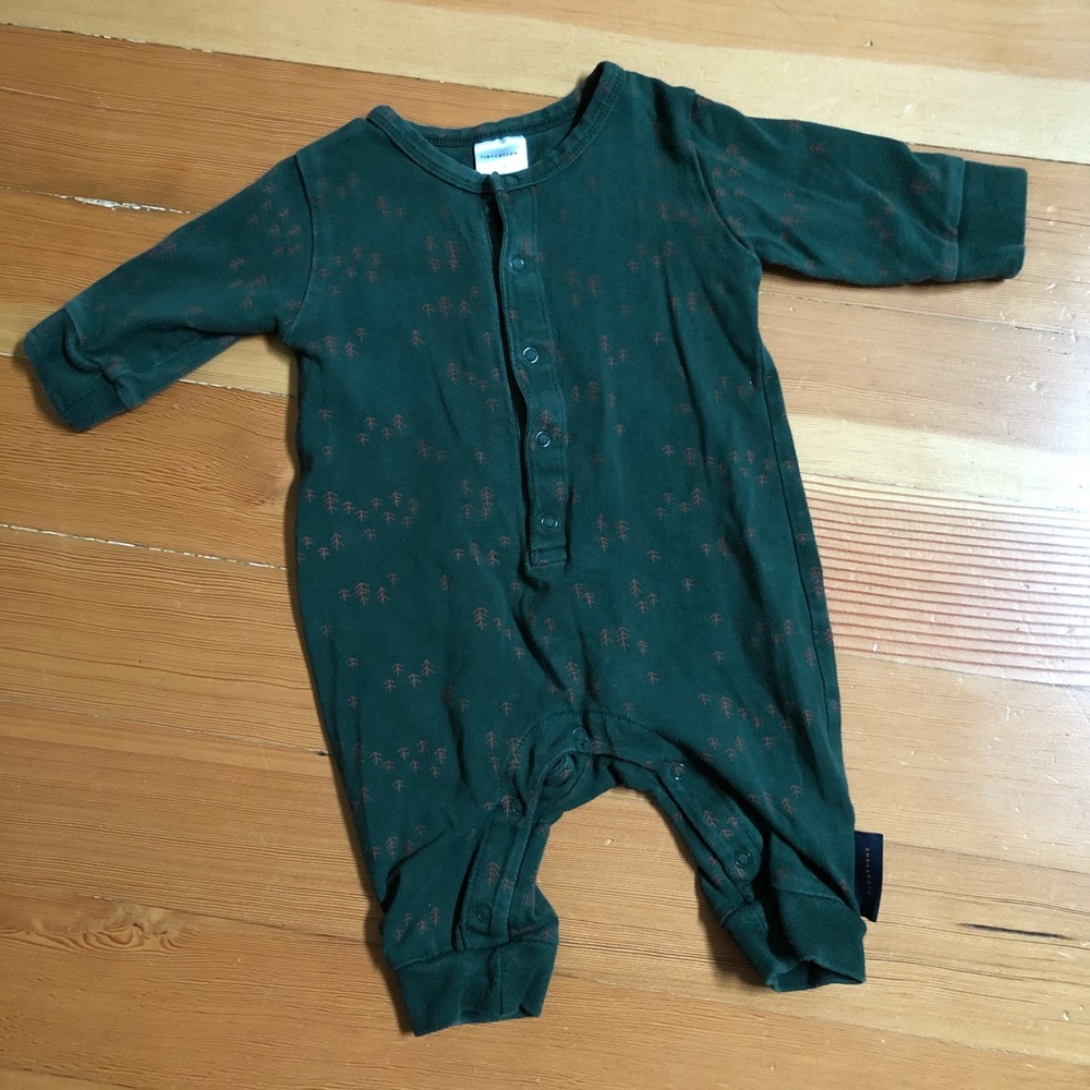 Tinycottons 0-3 Pines Long Sleeve Romper/Pajamas